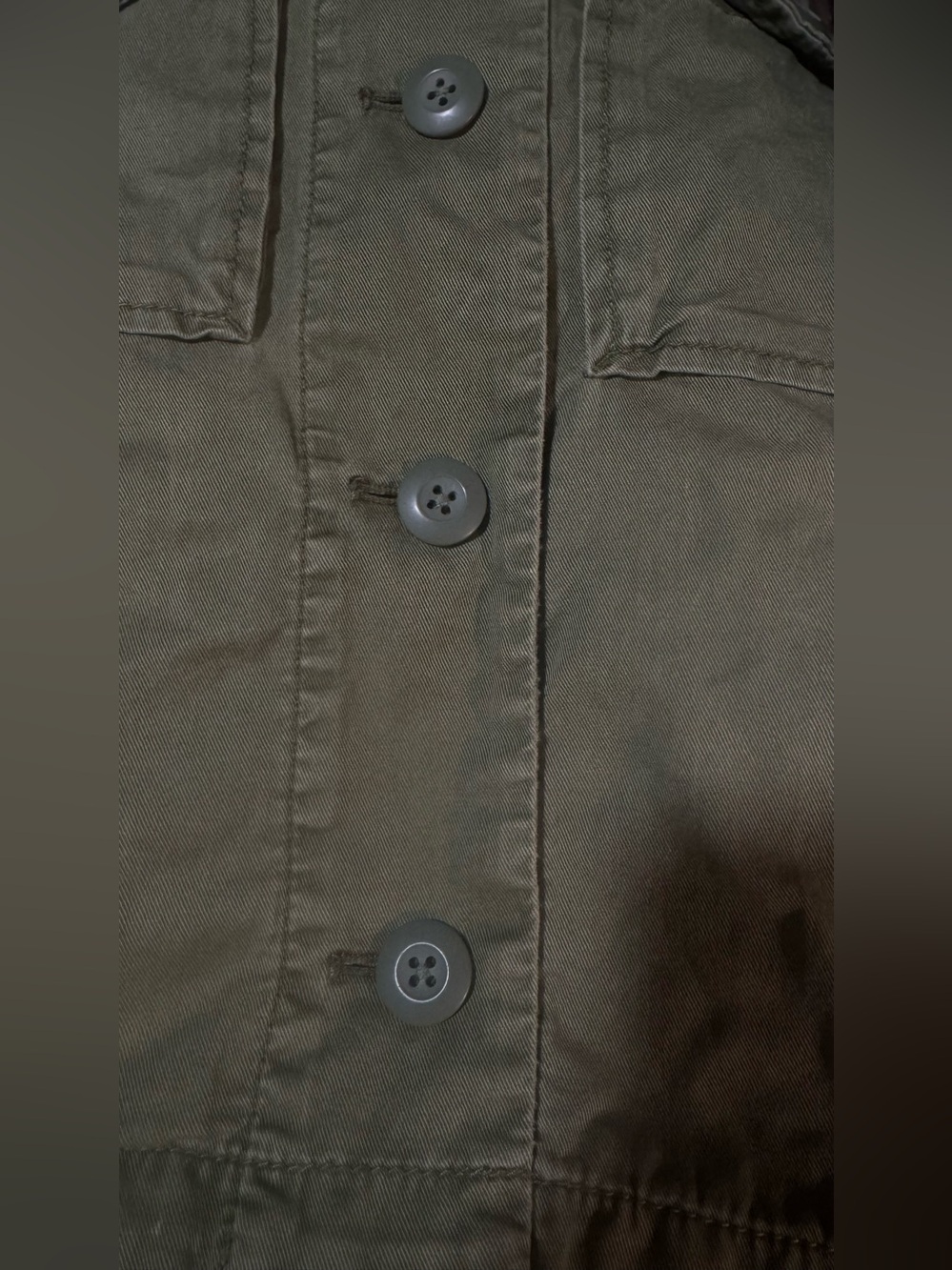 Madewell Olive Green Hooded Utility Military Jacket 100% Cotton - Picture 9 of 16